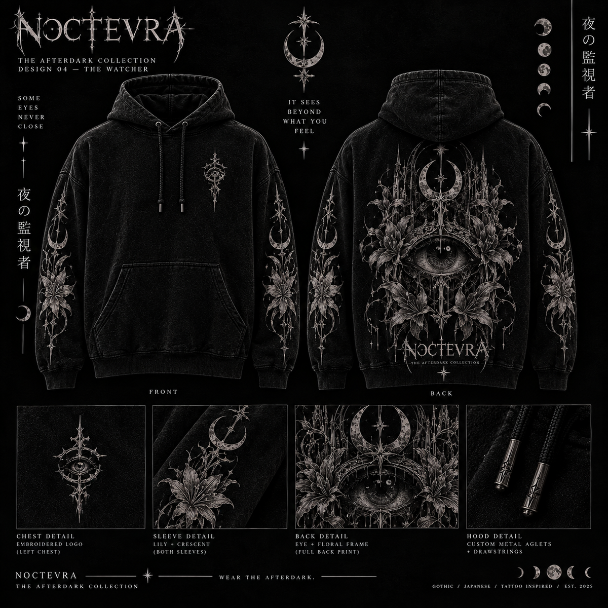 The Watcher Hoodie — design board