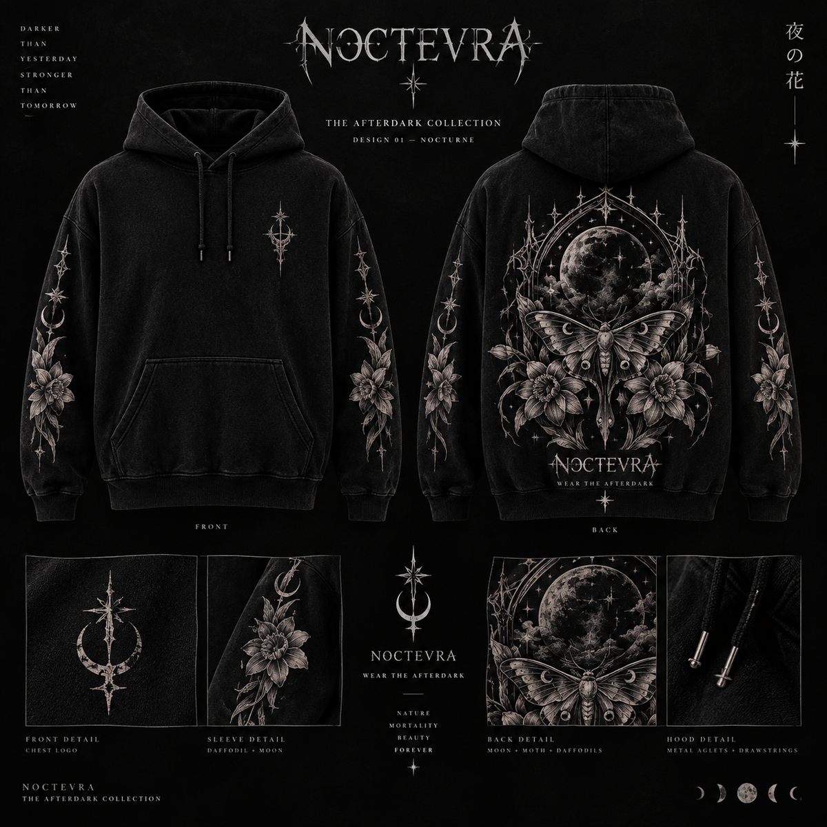 Nocturne Hoodie — design board